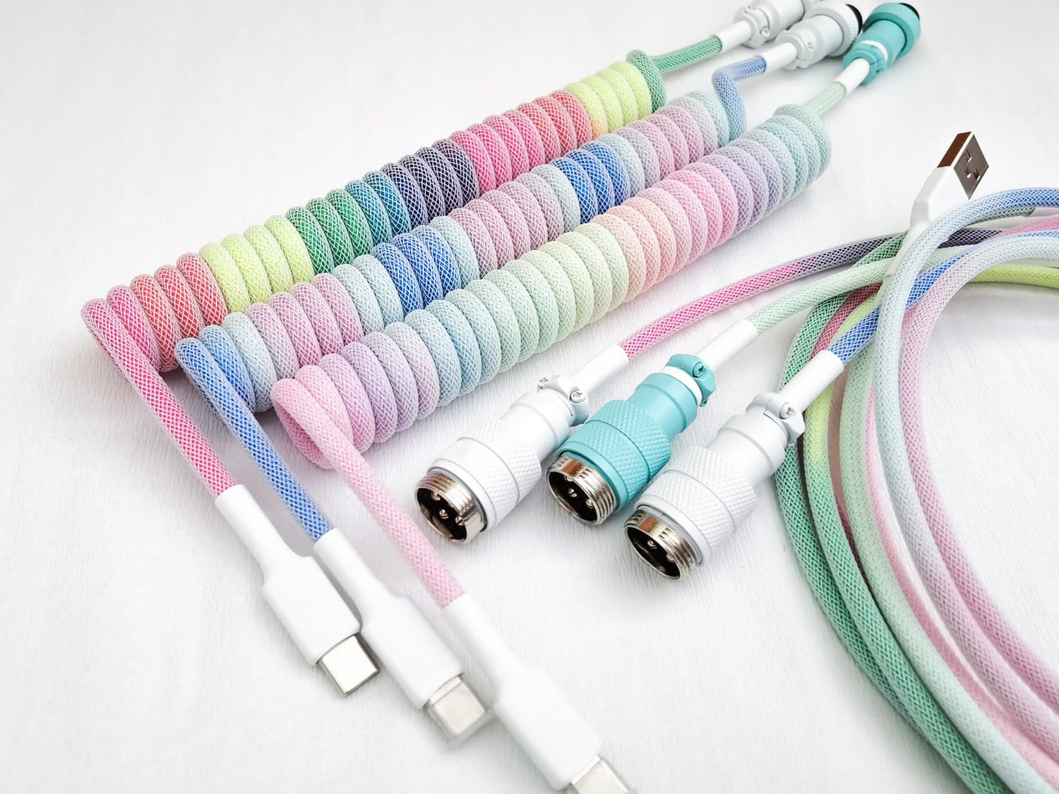 rainbow coiled keyboard cables