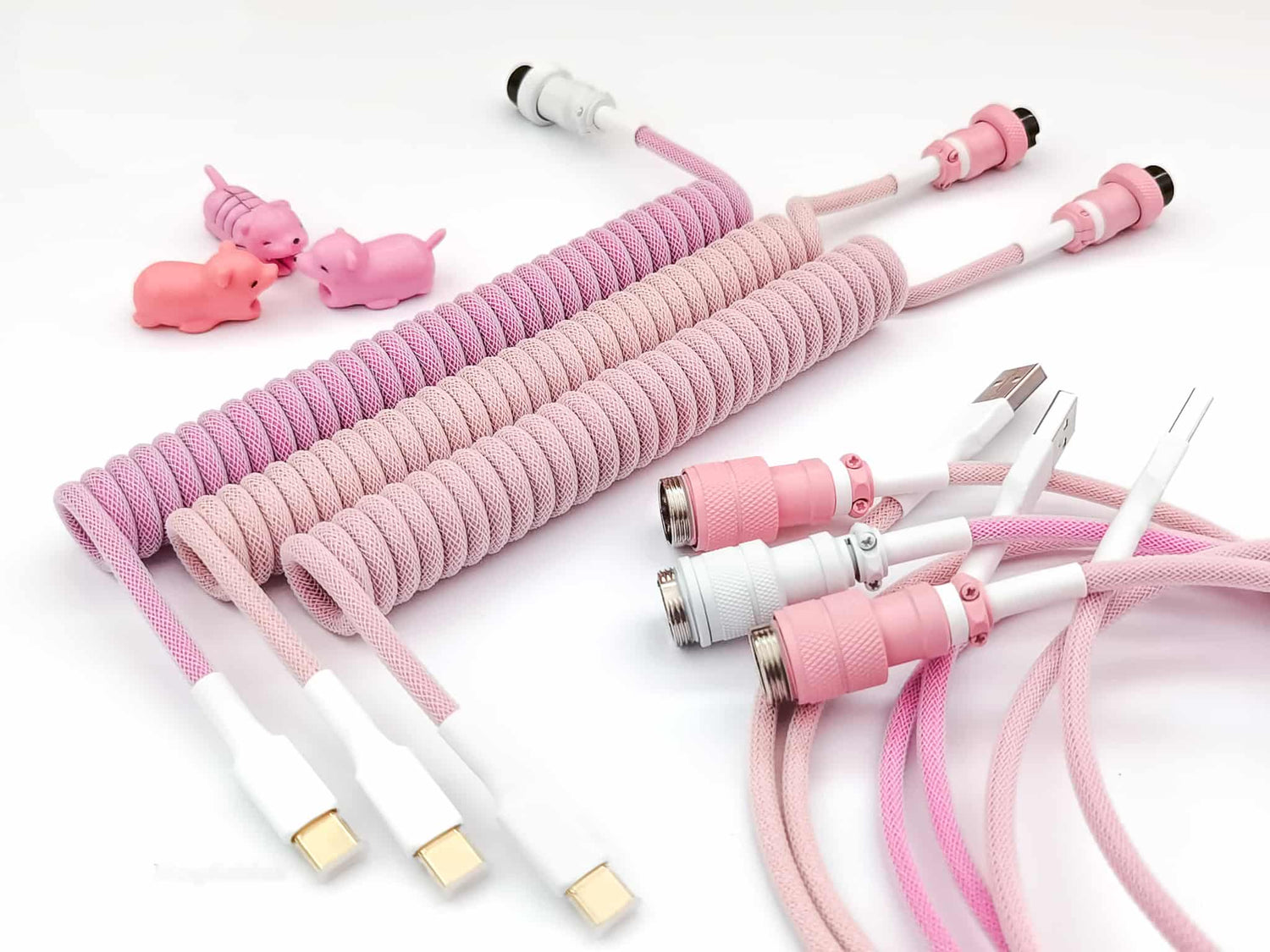 Pink keyboard cables