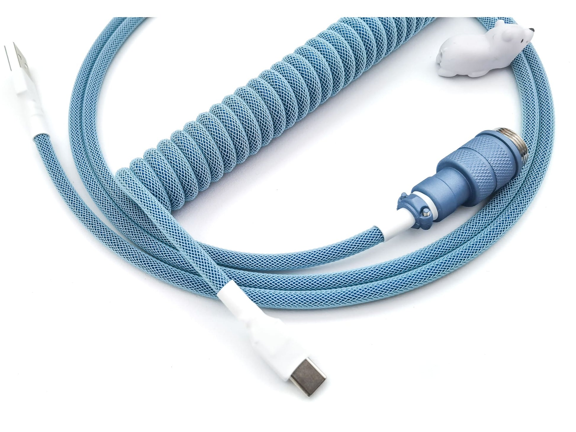 Blue shades coiled cable