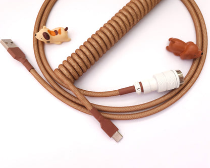 Brown coiled cable