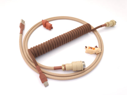 Cappuccino coiled cable