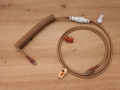 Chocolate coiled keyboard cable