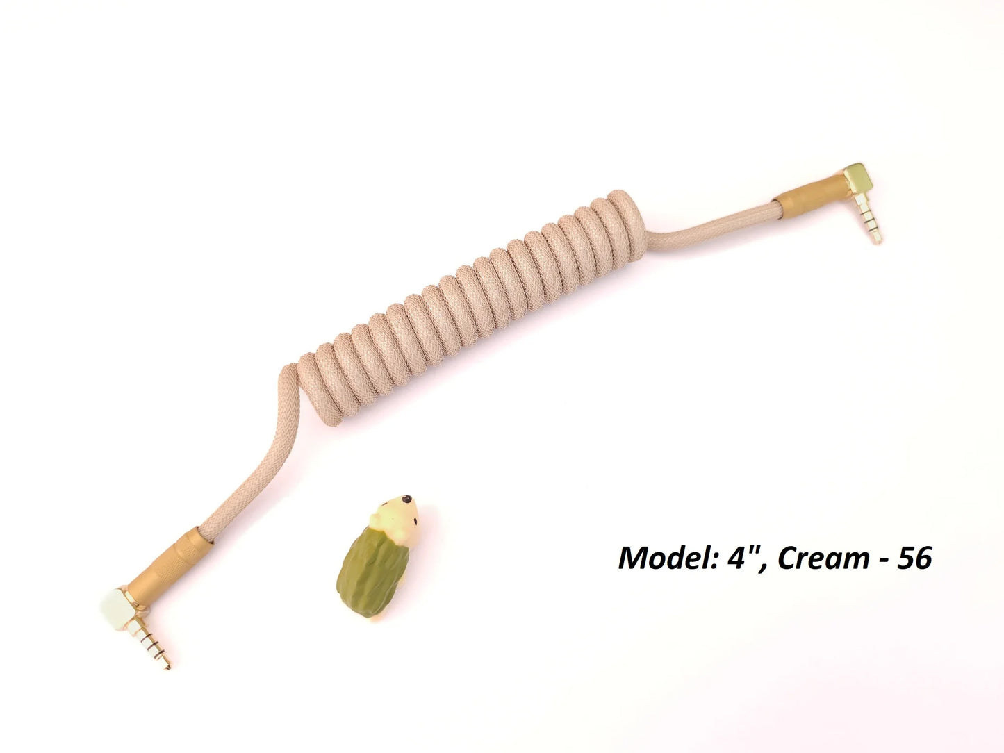 Coiled Cream TRRS Cable