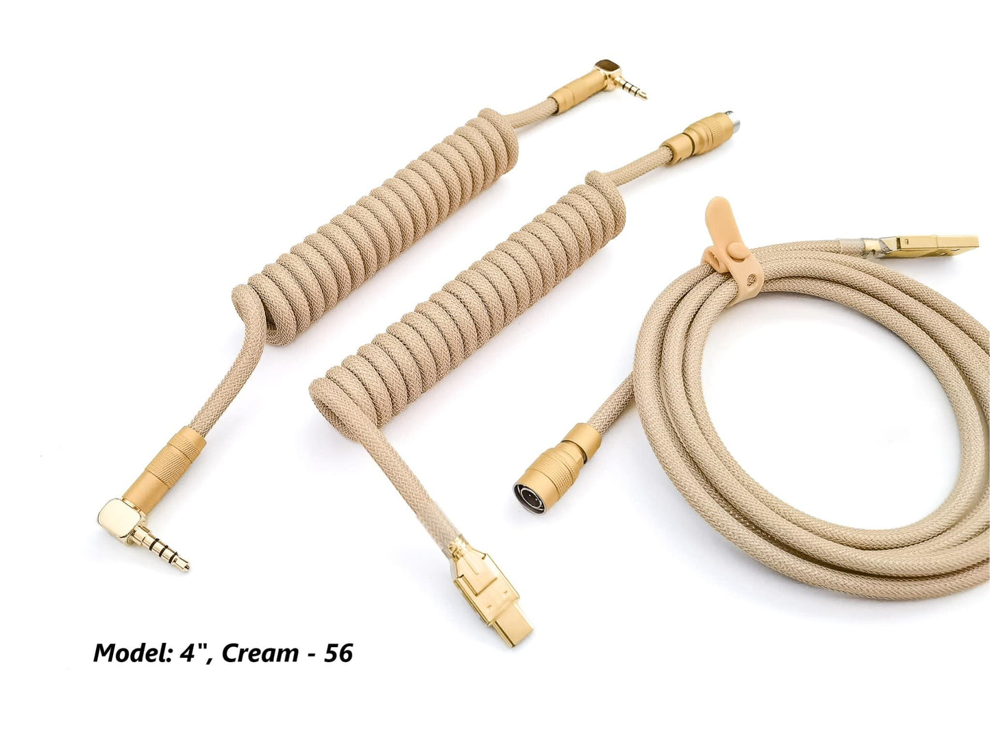 Cream TRRS and USB C cables