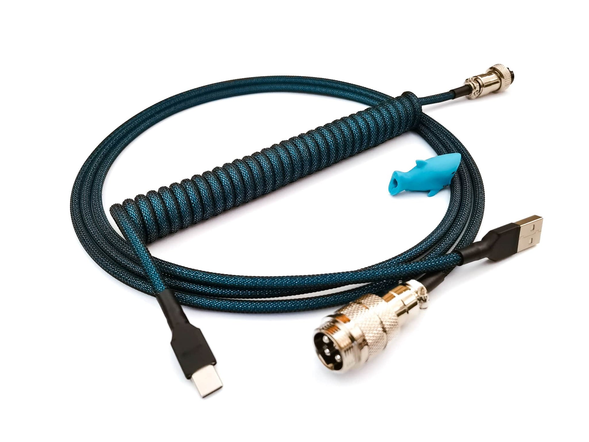 Dark Blue coiled cable