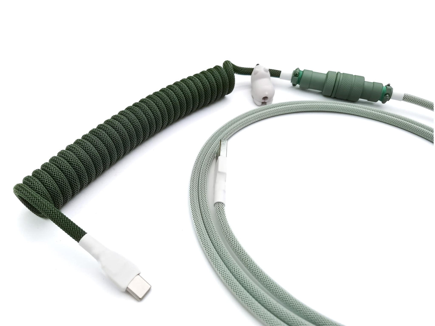 Dark green keycaps cable