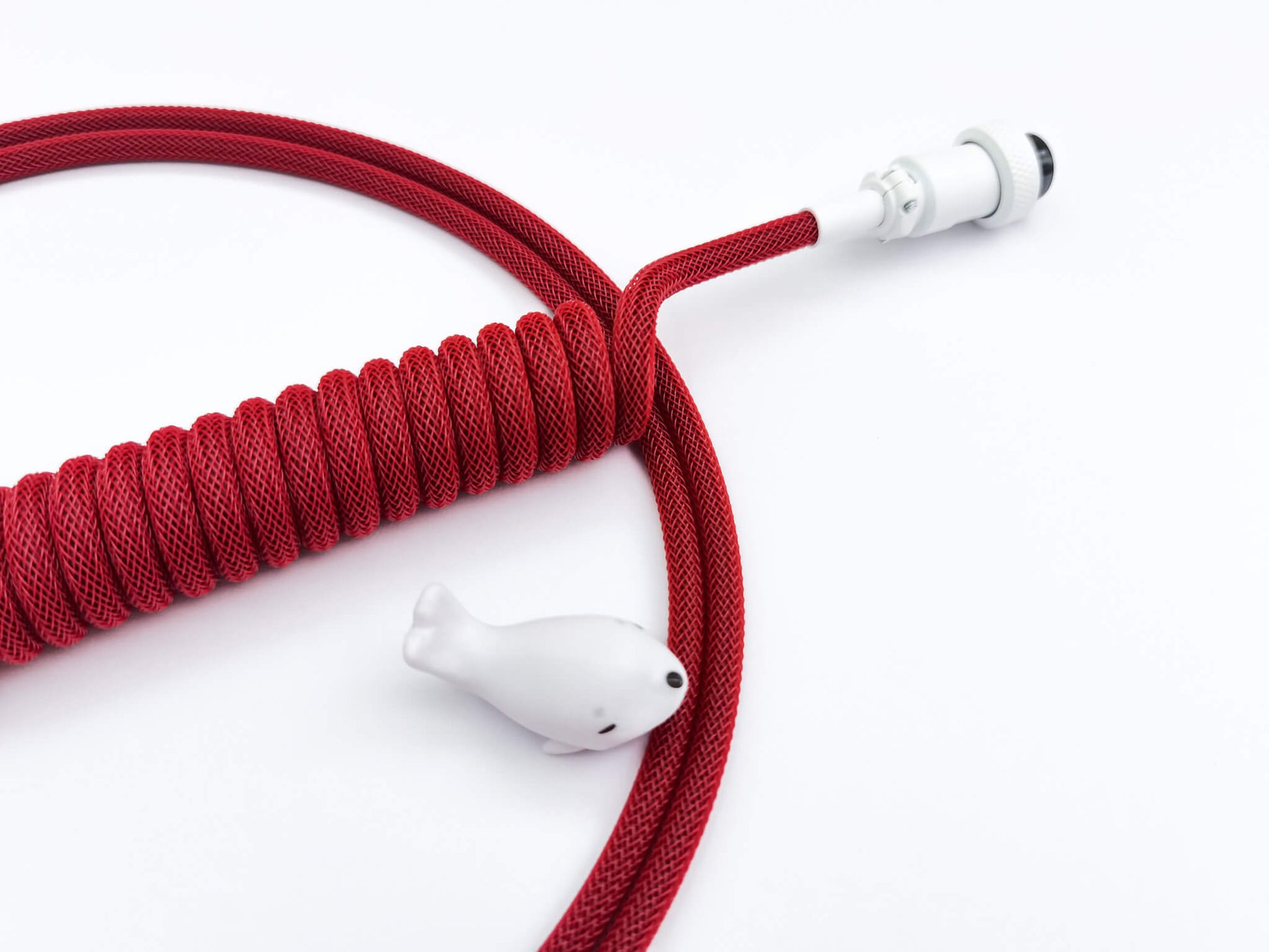 Red custom coiled cable