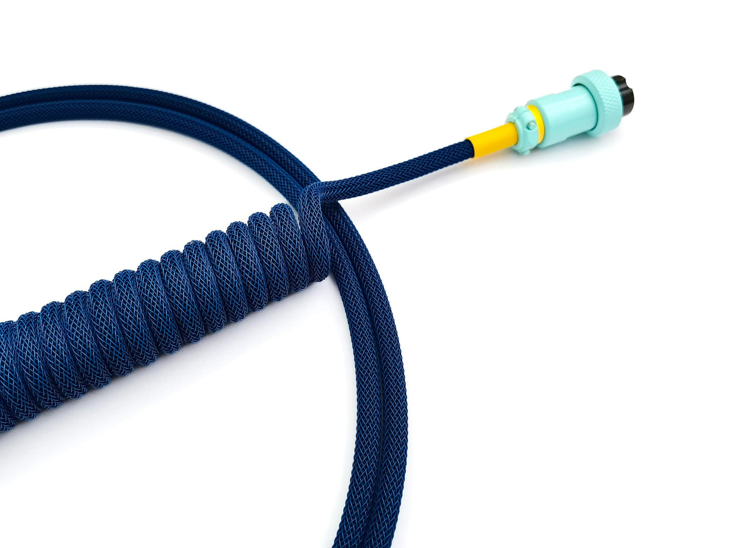 Navy blue coiled cable