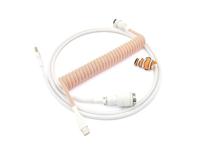 Orange coiled cable