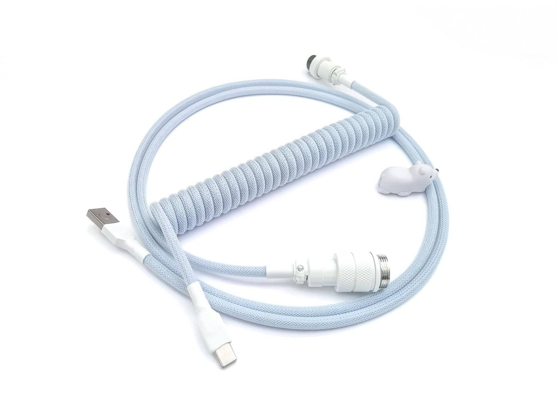 Pastel blue coiled cable