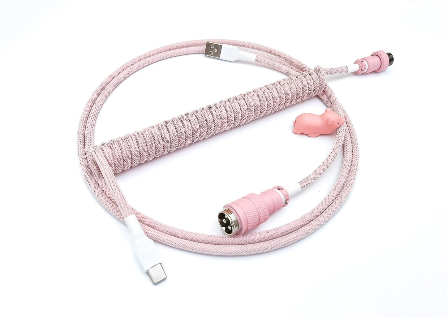 Pastel pink coiled cable
