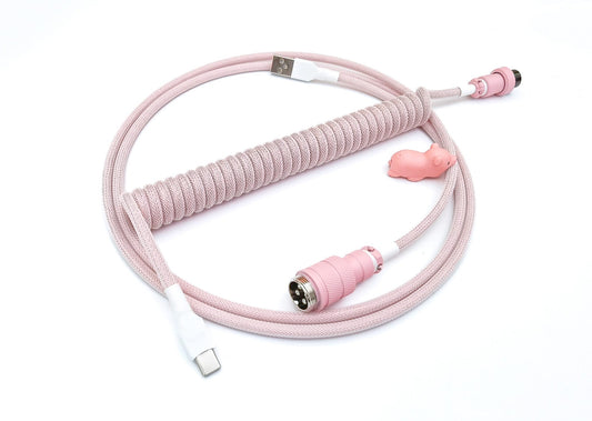 Pastel pink coiled cable
