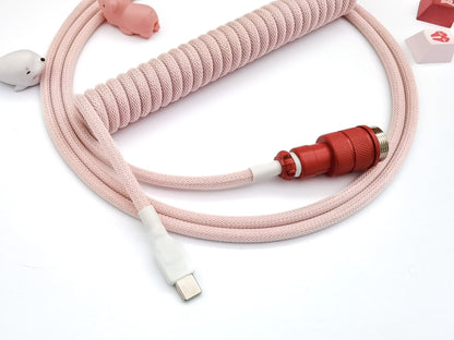 Pink coiled usb cable