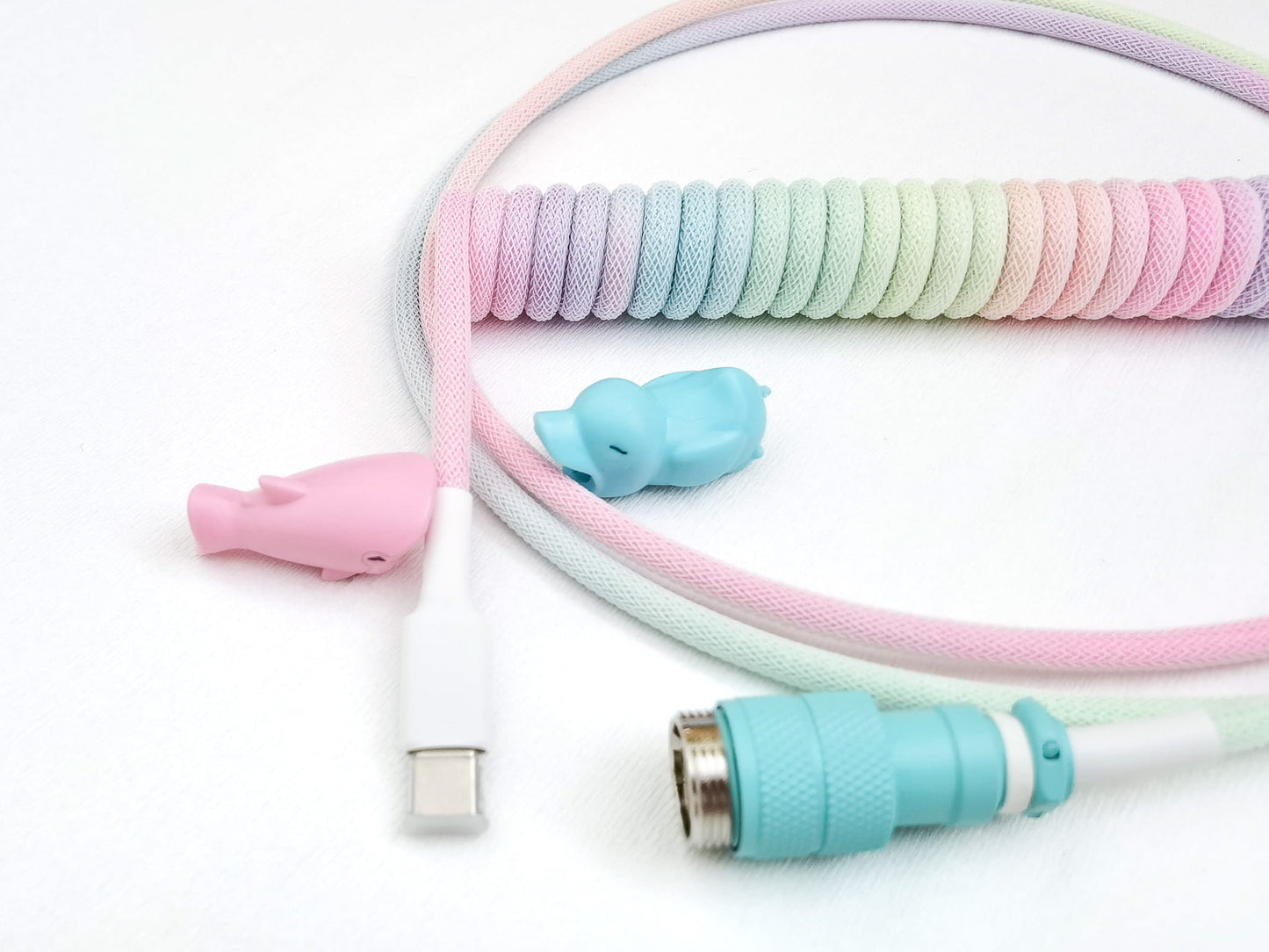 Rainbow coiled usb cable