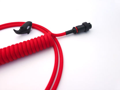 Red GMK keycaps cable