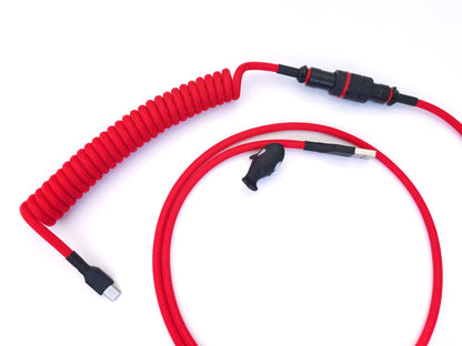 Red coil usb c cable