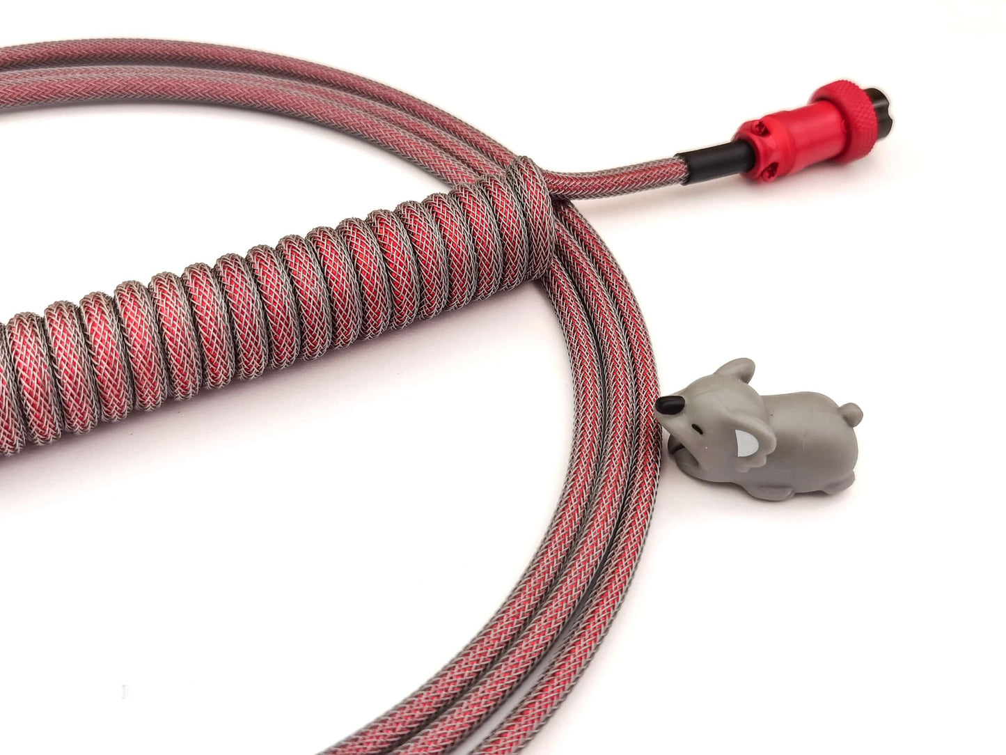 Red coiled keyboard cable