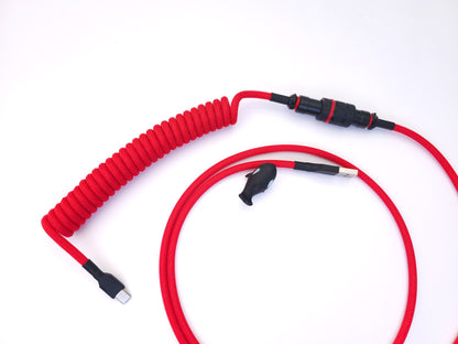 Red coil usb c cable