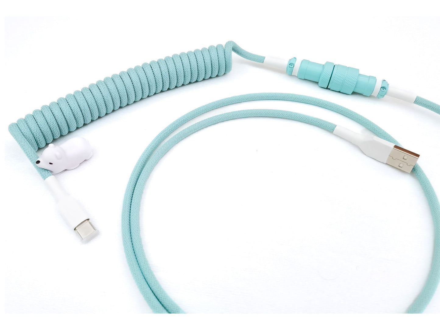 Teal keycaps cable