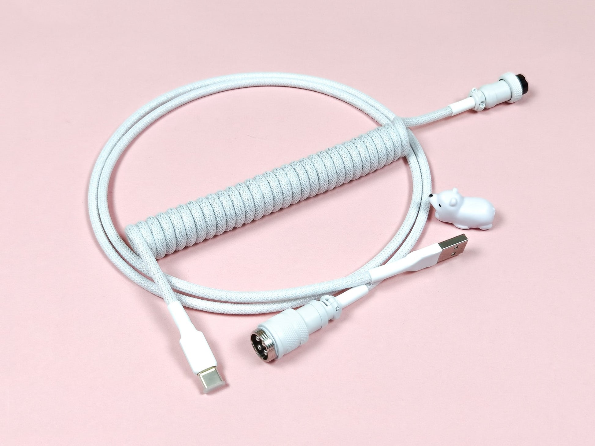 White coiled cable