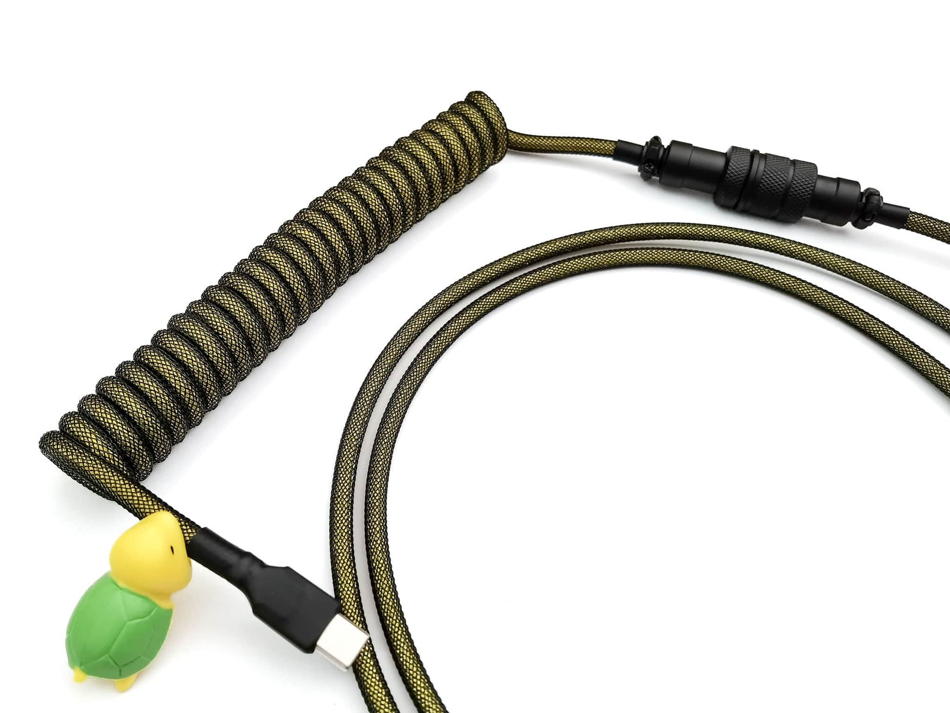 Yellow coiled cable