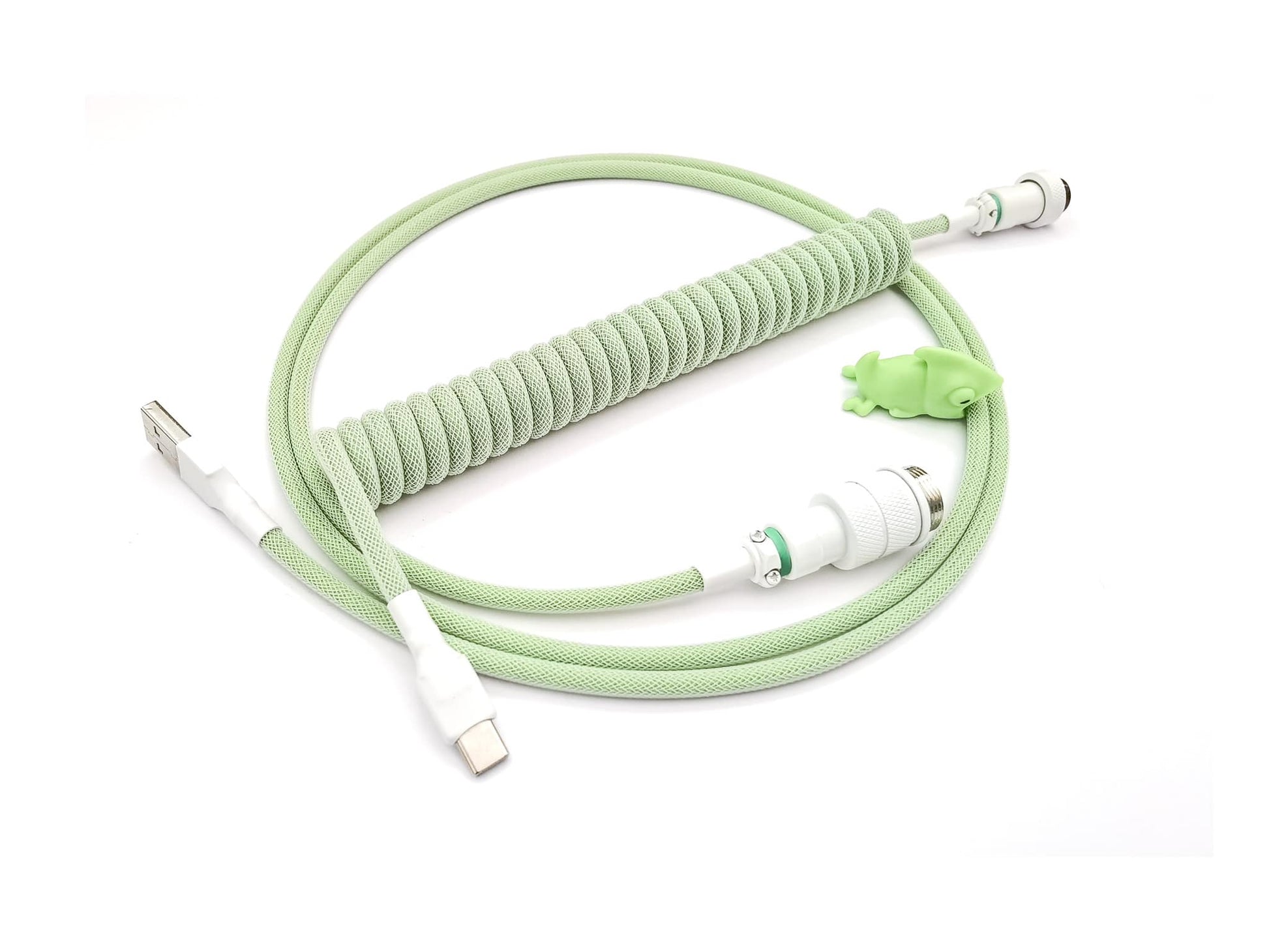 pastel green coiled keyboard cable