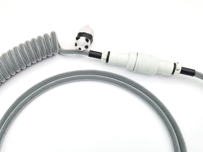 white on black coiled cable