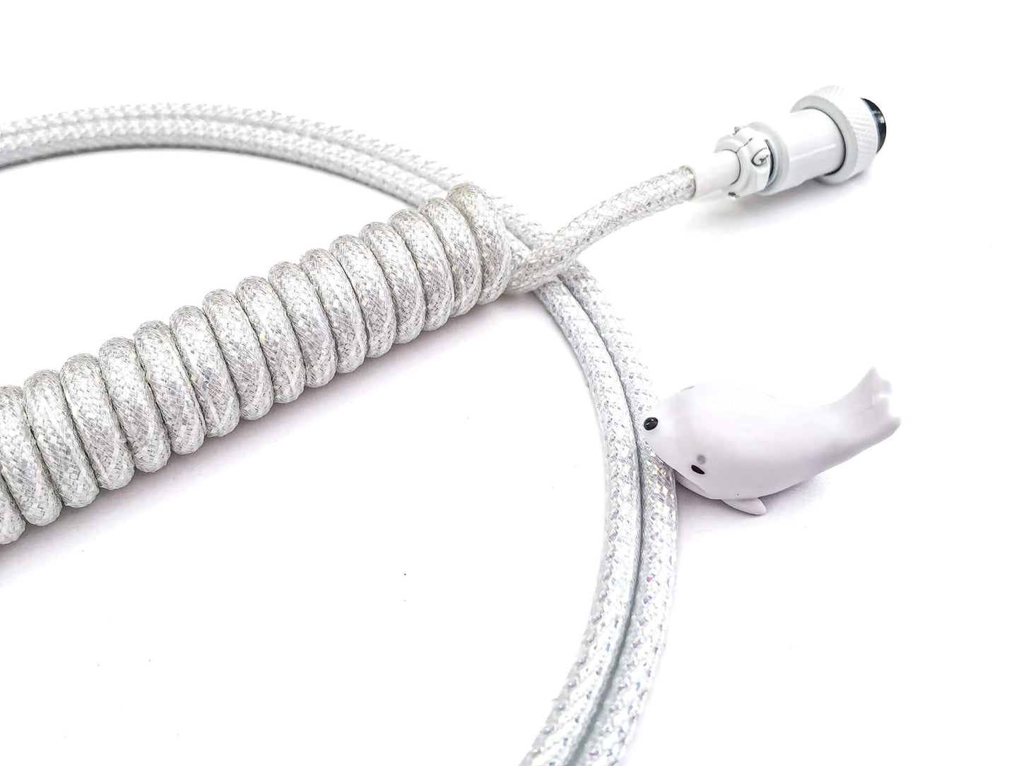 white shiny usb keyboard cable