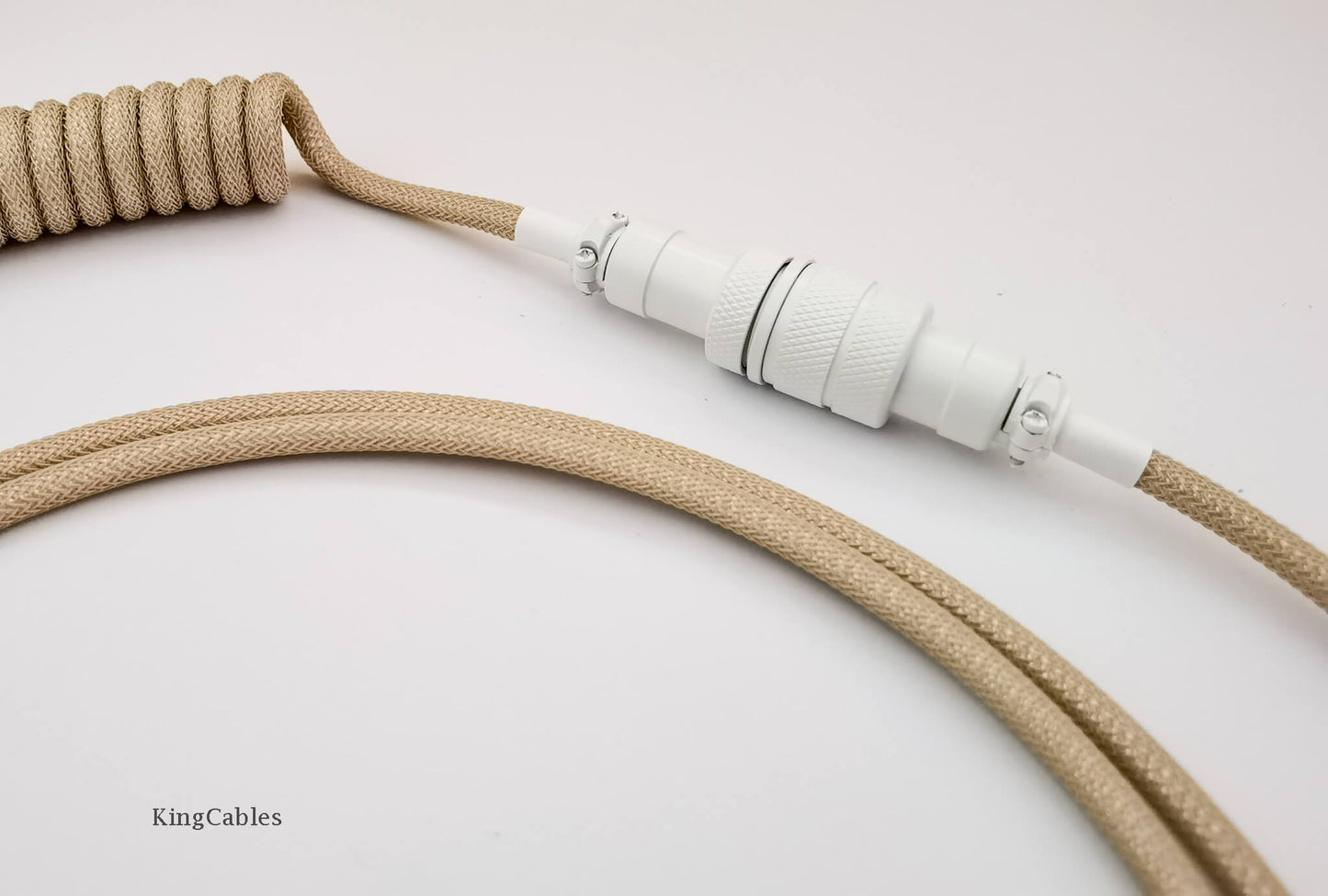 Cream coiled cable