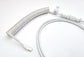 White coiled USB cable