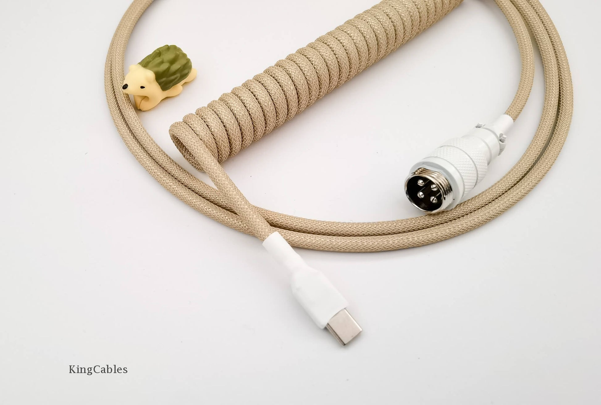 Coiled Keyboard USB Cable Coffee Cream