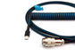 Dark blue coiled cable