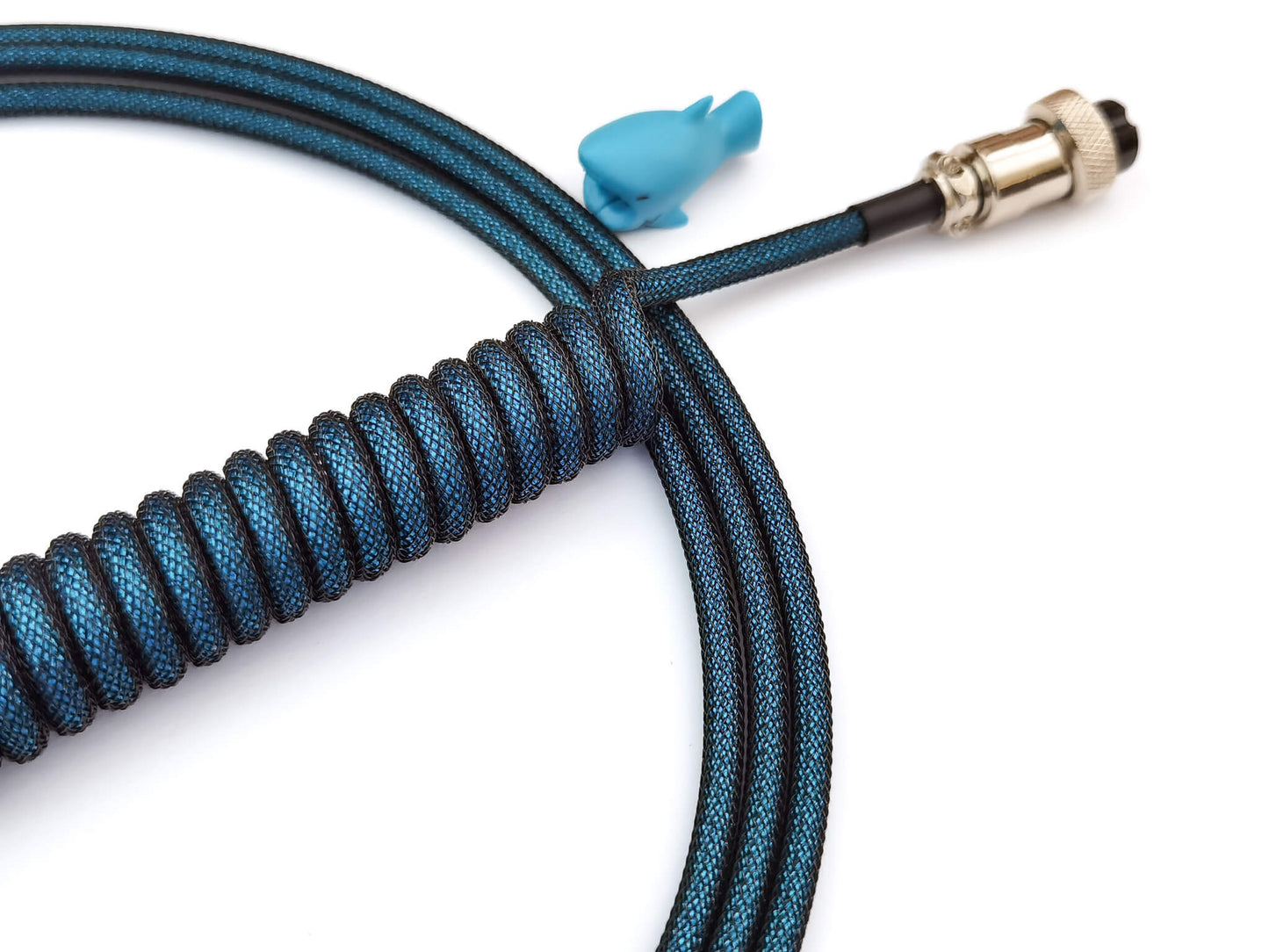Blue coiled cable